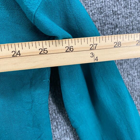 UMGEE Blouse Top Womens XL Green Button Up Long Sleeve Casual Boho Minimalist - Picture 6 of 7